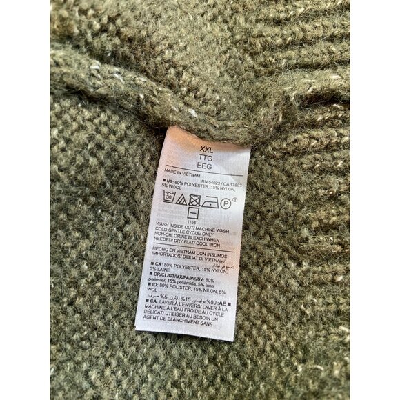 Old Navy Crewneck Sweater XXL Green Knit Heritage Relaxed Cozy Soft Pullover - Picture 5 of 8